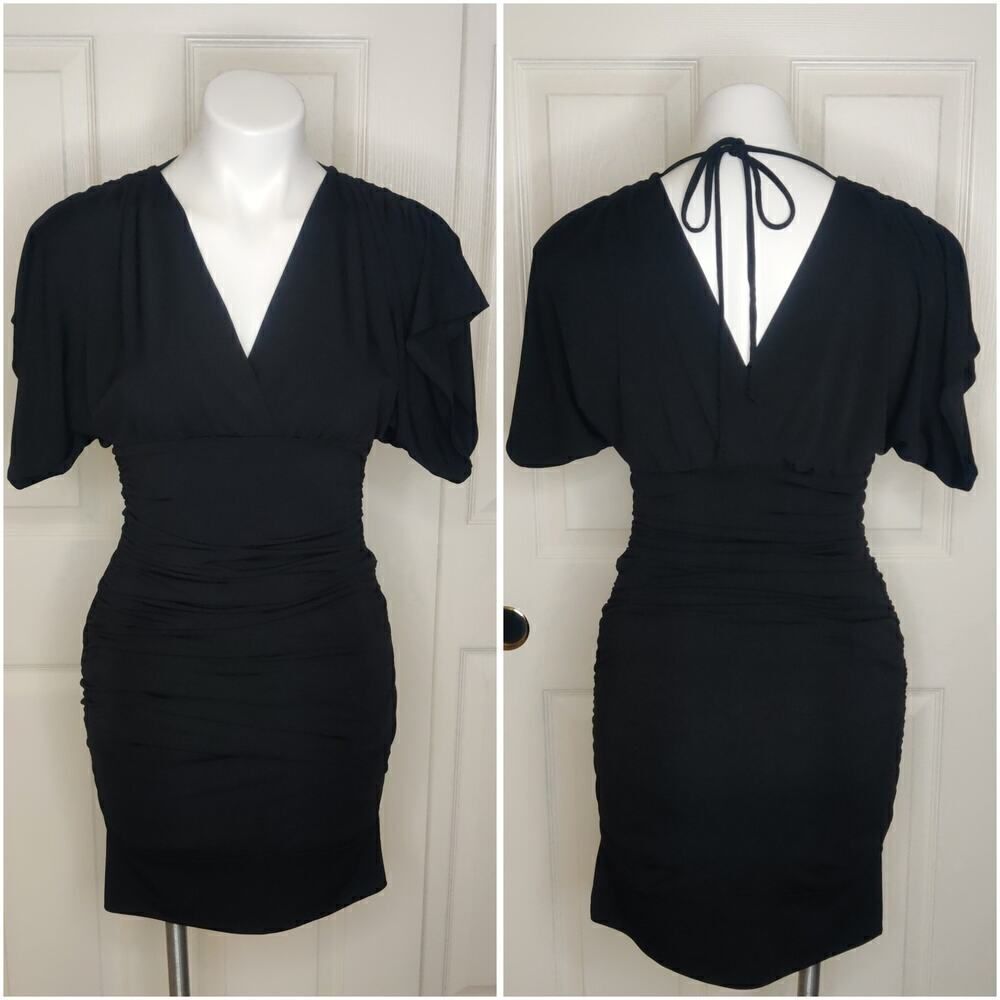 LOVE Tease stretch black mini pullover dress sz M